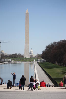 Photo of Washington Monument with the Capitol Building in the background. Everyone just soaking in this magical view. , Carol B - April 2014