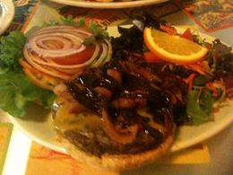 Photo of Burger Time! Dining on an organic beef burger and salad at the Templeton Driner in downtown Vancouver. Not to be missed! , John G - April 2012