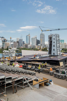 Photo of Turandot - Opera on the Harbour Construction of the stage begins! Photo supplied by Handa Opera Australia - March 2016