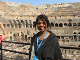 Photo of A Roman Holiday: the Colosseum In the foto is myself, Carol G., with the interior of the Colosseum in the background. , Carol G - October 2011