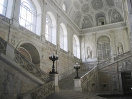 Photo of Interior of Palazzo Reale, Naples Interior of the Main Royal Palace of Bourbon Family in Naples, Italy (Palazzo Reale) with white marble staircases - November 2011