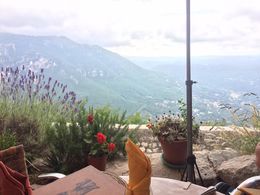 Photo of Cliff Top Lunch View We ate lunch overlooking the valley and we could see all the way to Nice and Cannes. It was a wonderfully gorgeous view for a perfect french lunch recommended by our guide Sebastian. , Nicole G - July 2016