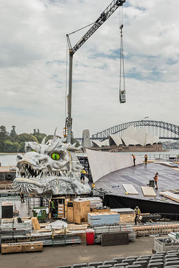 Photo of Turandot - Opera on the Harbour Construction of the stage begins! Photo supplied by Handa Opera Australia - March 2016