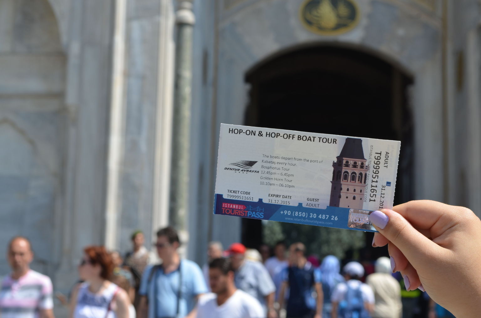 One of Tourist Pass tickets in front of Topkapi Palace