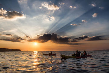 Guided half-day sunset kayaking in Connemara Wild Atlantic Way Galway coastline