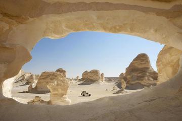 Camping in The Egyptian white desert with sand boarding adventure