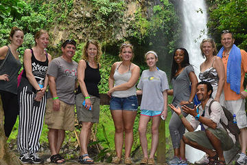 4-in-1 Arenal Volcano Tour: Hanging Bridges, La Fortuna Waterfall, Volcano Hike, and Tabacon Hot Springs