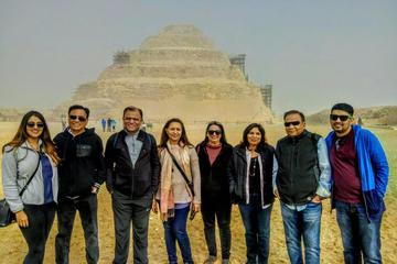 Private Guided Day Trip to Giza Pyramids and Saqqara including 1-Hour Sunrise Camel or Horse Ride and Egyptian Breakfast