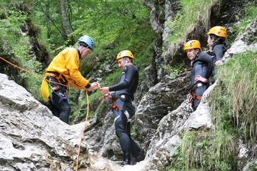 Canyoning in the Fratarica Canyon of the Soca valley