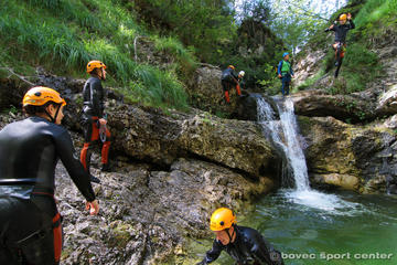 Canyoning in the Susec Canyon of the Soca valley