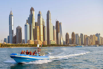 90 Minutes Palm Burj Al Arab and Marina Boat Tour