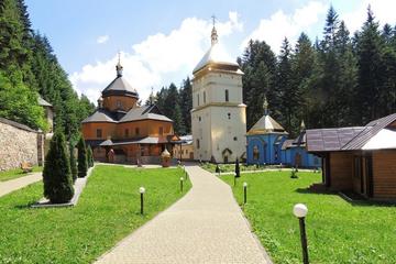 Private Manyavsky Monastery and Maniava Falls from Yaremche