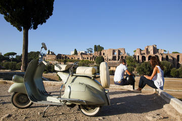 Vintage Vespa Tour with Gourmet Picnic Experience at Villa Borghese