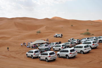 Half Day Desert Safari (Dubai Fossil Rocks Desert) with Sandboarding, Camel Ride, Entertainment & BBQ Dinner
