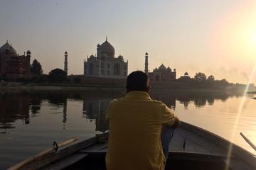 Photography with boat ride behind Taj Mahal