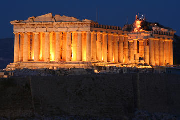 Tour turistico notturno di Atene con spettacolo e cena greci