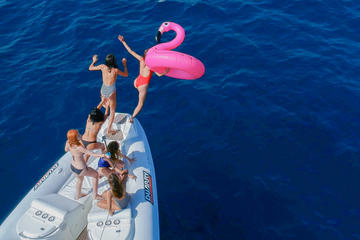 Floating party in exclusive boat with beers