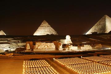Giza Pyramids sound and light show at Night