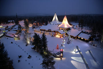 Visit to Santa Claus Village and Snowmobiling to Reindeer Farm from Rovaniemi