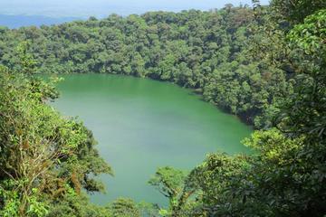 Cerro Chato volcano and waterfall guided mountain hike and rainforest nature watching tour at Arenal in La Fortuna