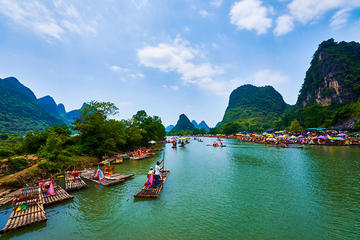 Day trip from Guilin of Li River Cruise with Countryside Cycling Plus Bamboo Rafting