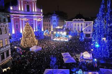 Festive Ljubljana by Night from Bled