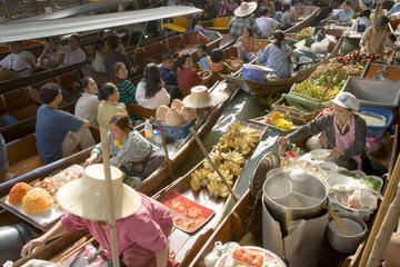 Private Damnoen Saduak Floating Market and Train Market Tour