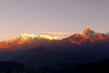 A perfect day hiking in foothill of Annapurna Himalaya Range in Pokhara