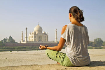 Private Yoga Session Facing Taj Mahal