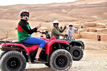 Quad biking adventure in the desert and palm grove of Marrakech