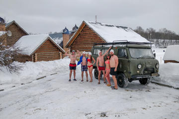 Banya experience AND Sergiyev Posad monastery onboard a classic soviet van