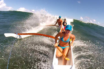 St Martin Canoe Surfing at Le Galion Beach