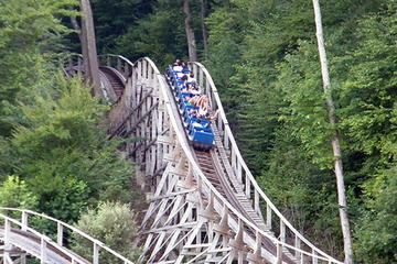 Thunderbolt Mountain Coaster with Bridge of Flowers and Yankee Candle
