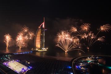 New Year Celebration In Arabian Gulf in Marina with fantastic Fireworks