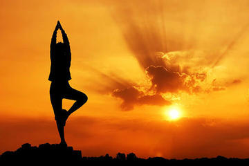 Morning Yoga on a bank of the Ganga river