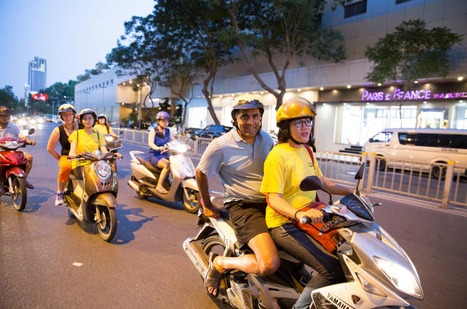 Night Saigon Street Food Tour of Ho Chi Minh City by Bike in Vietnam Asia