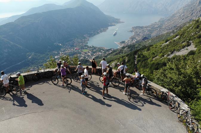 Epic '25 Turns' Bike Descent with panoramic views of Montenegro