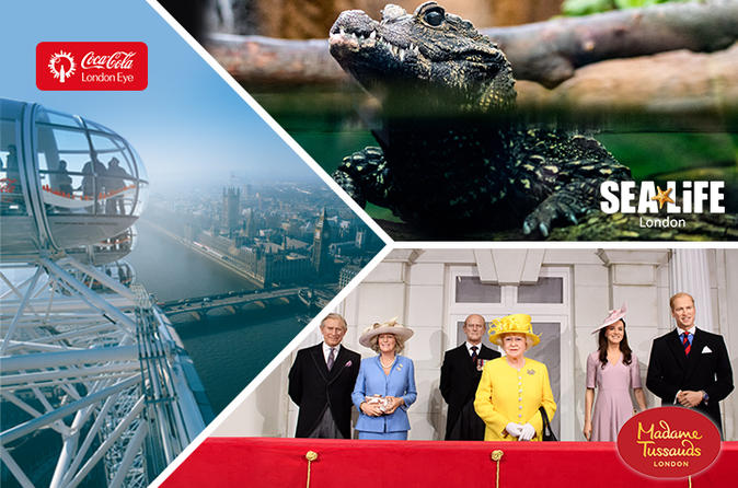 Combo Ticket: London Eye- SEA LIFE London -Madame Tussauds London(11:30 AM Entry) - Admission 11:30
