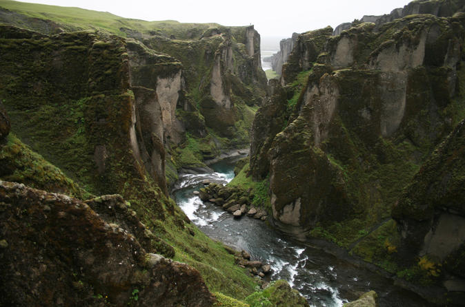 Amazing Fjadrargljufur Canyon, Fagrifoss waterfall and secret volcanic craters