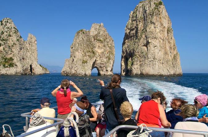 Capri around the Island and Blue Grotto Option from Marina Grande - With stop at the Blue Grotto
