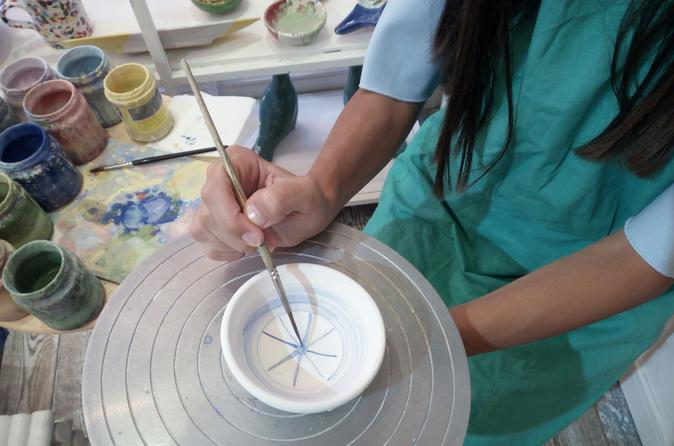 Taormina Painting Class On Cold Ceramic In Traditional Sicilian Workshop With Prosecco Tasting