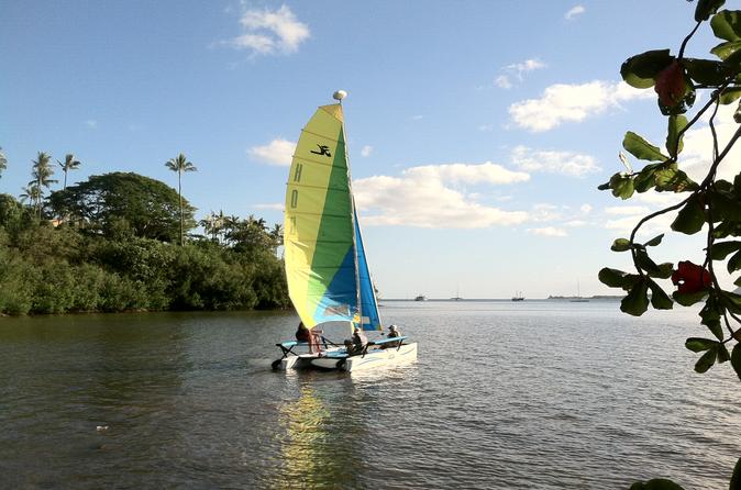 Aventure de navigation en catamaran et plongée avec masque et tuba sur la baie de Kaneohe