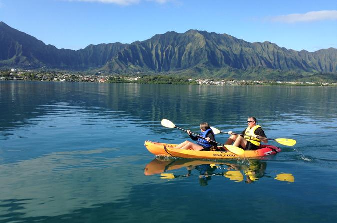 Tour de kayak et de plongée avec un tuba dans la baie de Kaneohe vers Coconut Island