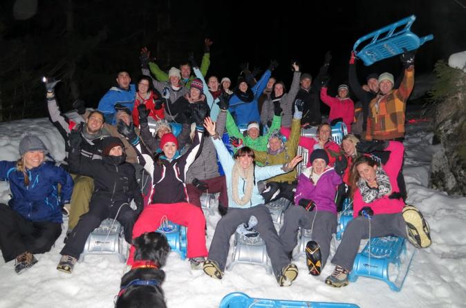 Promenade en traîneau de nuit avec option fondue au fromage au départ d'Interlaken